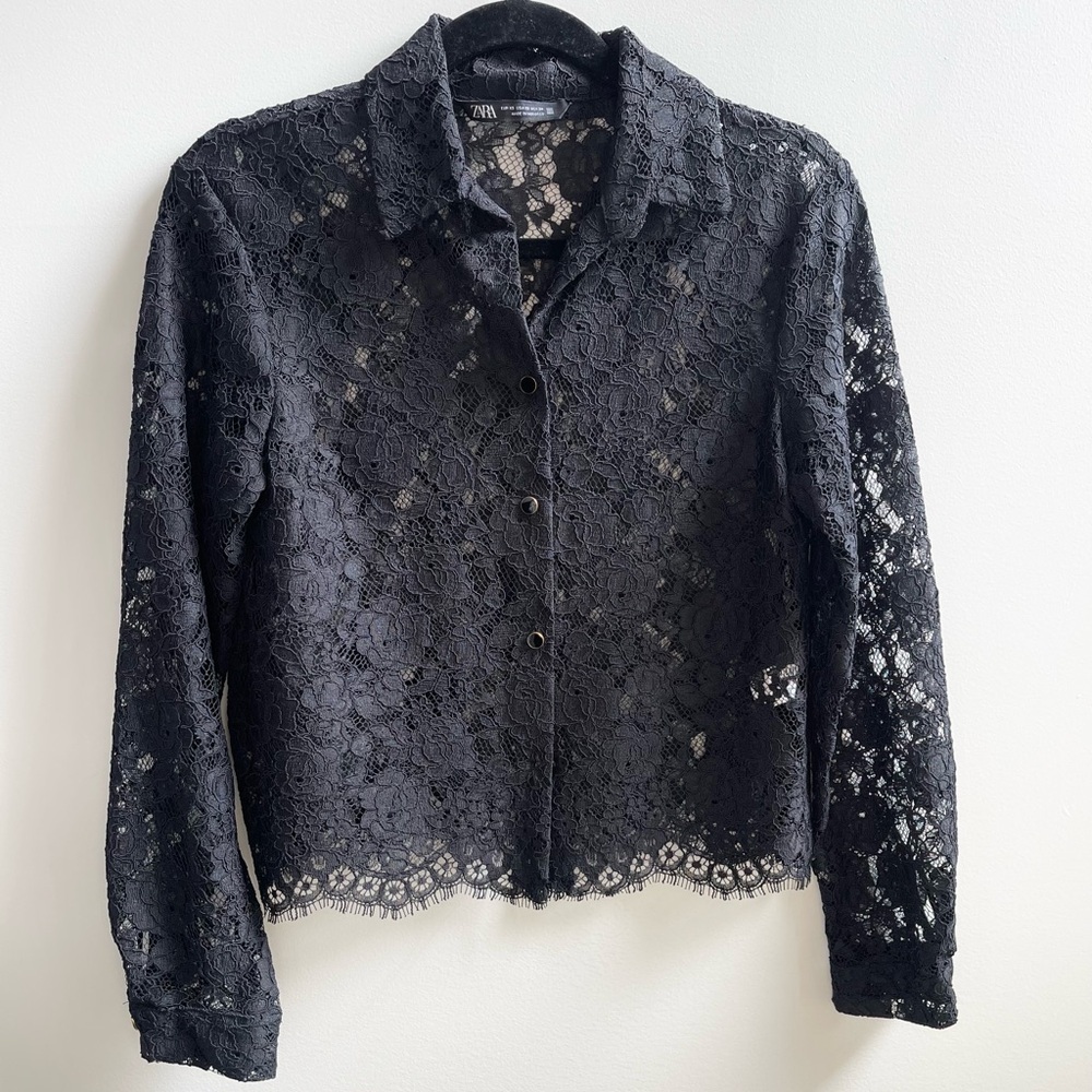 Zara Black Lace Blouse